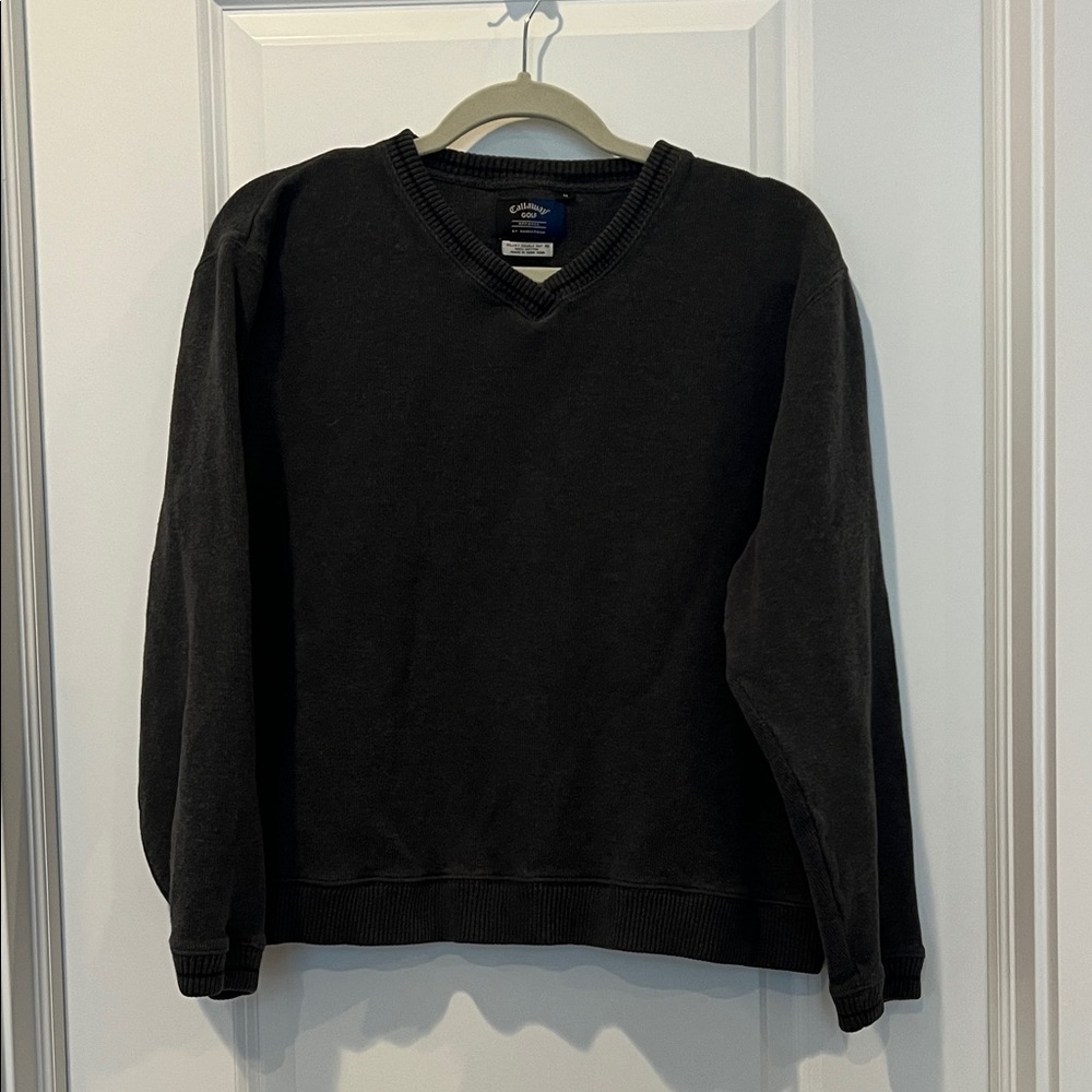 Callaway Golf Velvet Double Knit Rib 100% Cotton Sweater